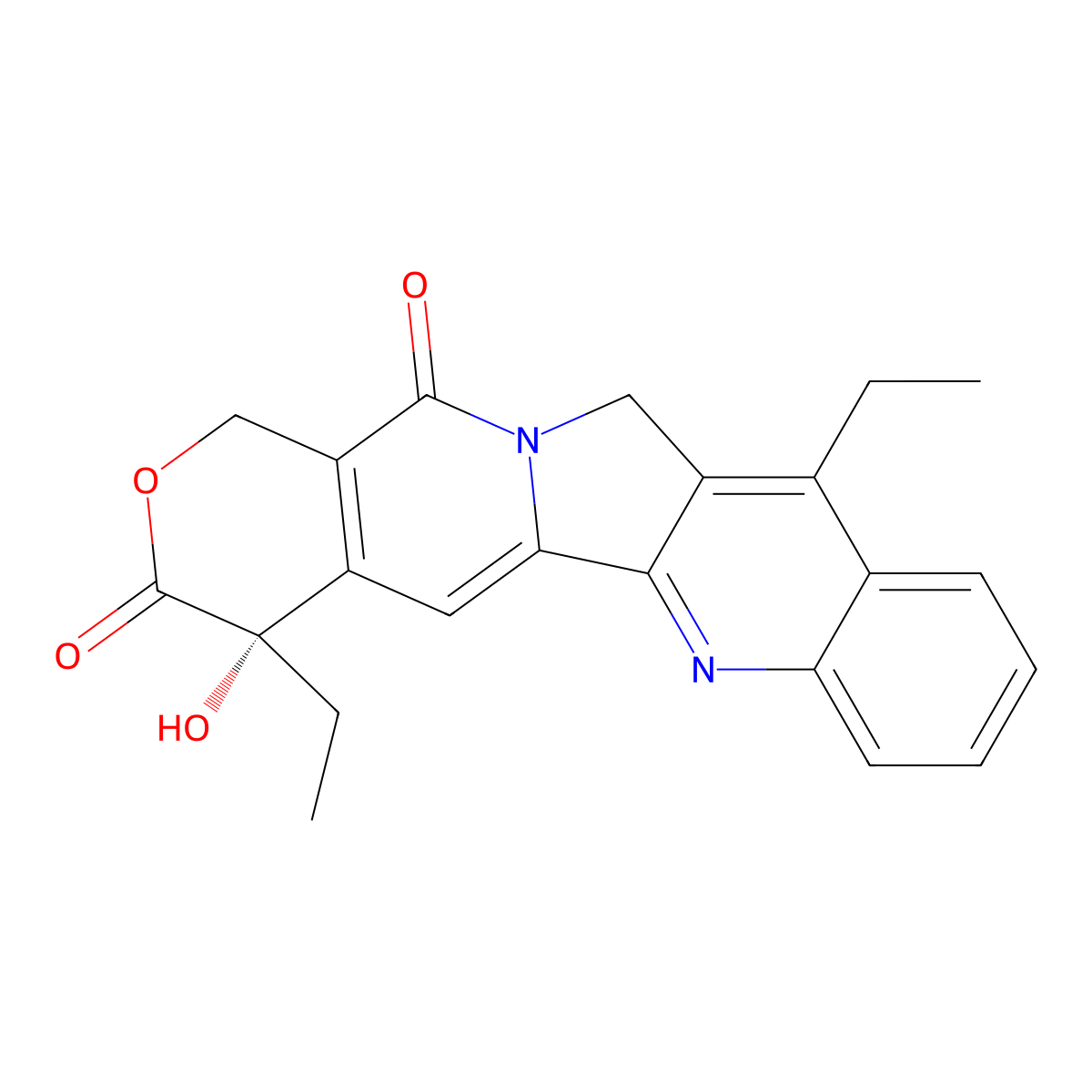 7-Ethylcamptothecin molecular structure, CAS 78287-27-1