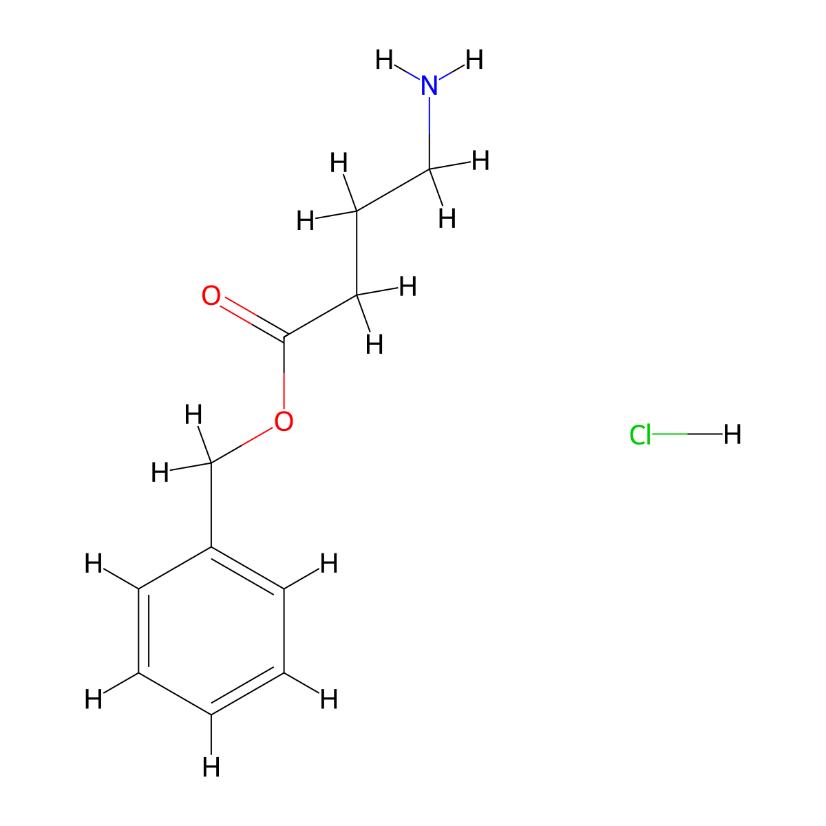 Gamma-aminobutyric acid benzyl ester hydrochloride molecular structure, CAS 78287-52-2