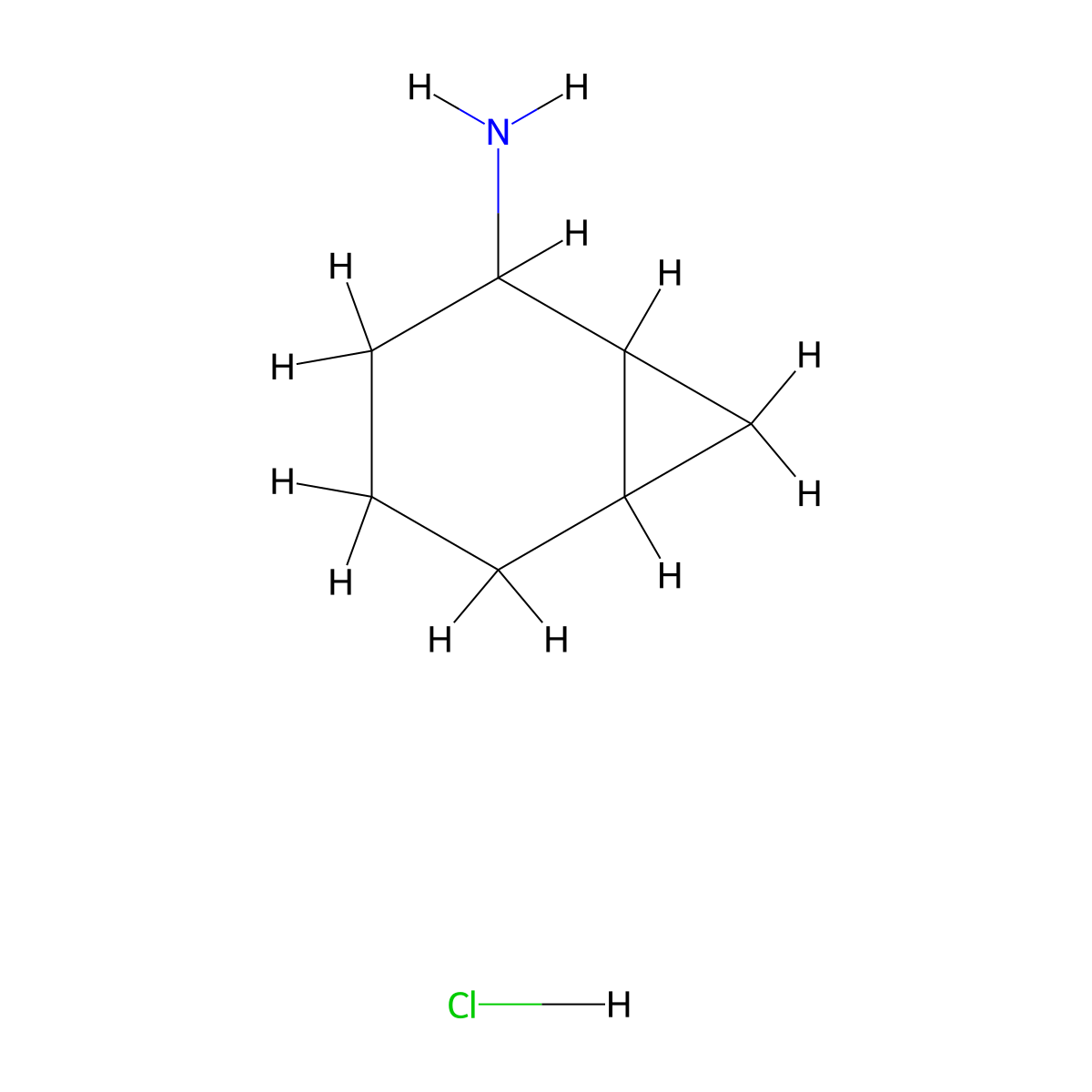 Bicyclo[4.1.0]heptan-2-amine hydrochloride molecular structure, CAS 78293-44-4