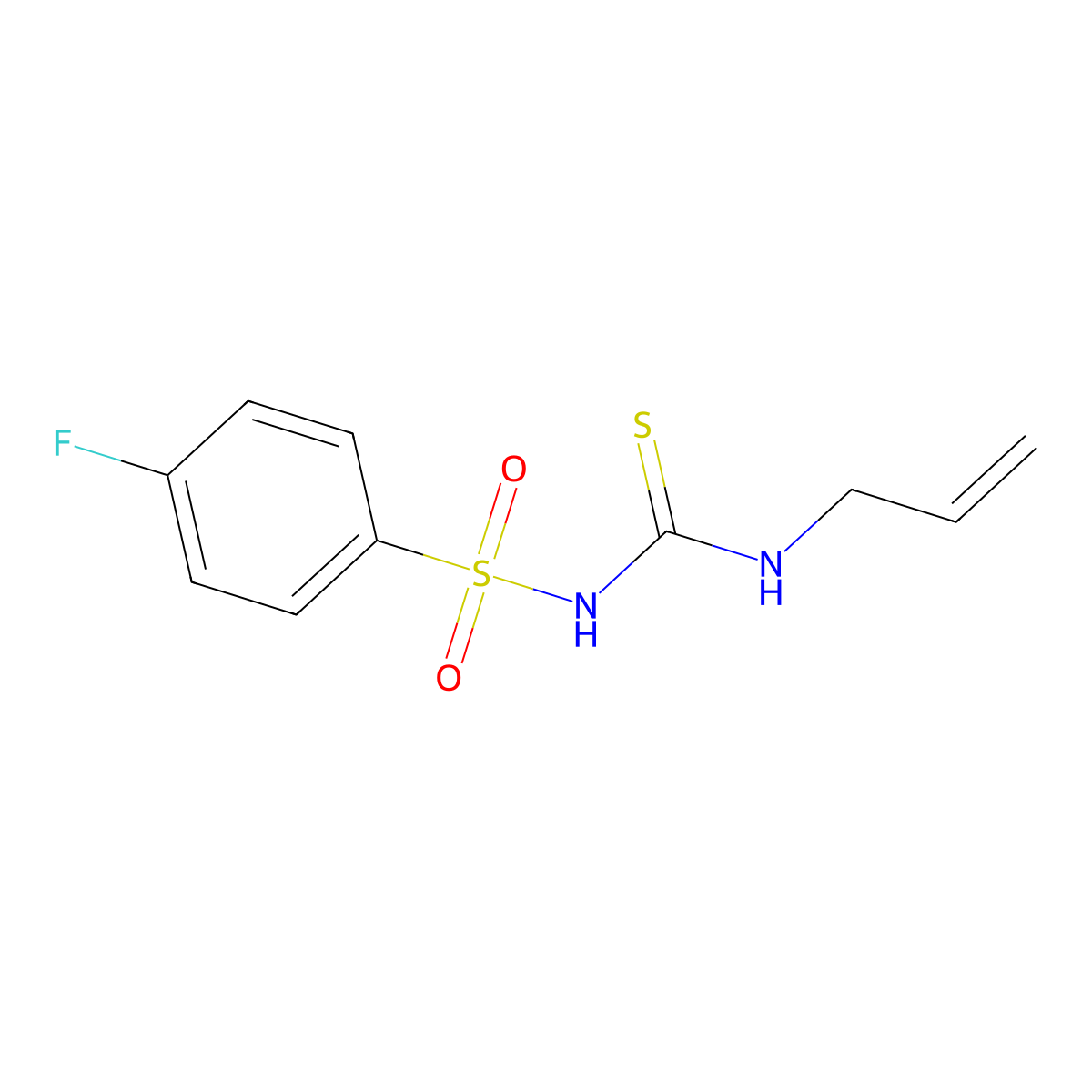 1-(4-Fluorophenyl)sulfonyl-3-prop-2-enylthiourea molecular structure, CAS 783-85-7