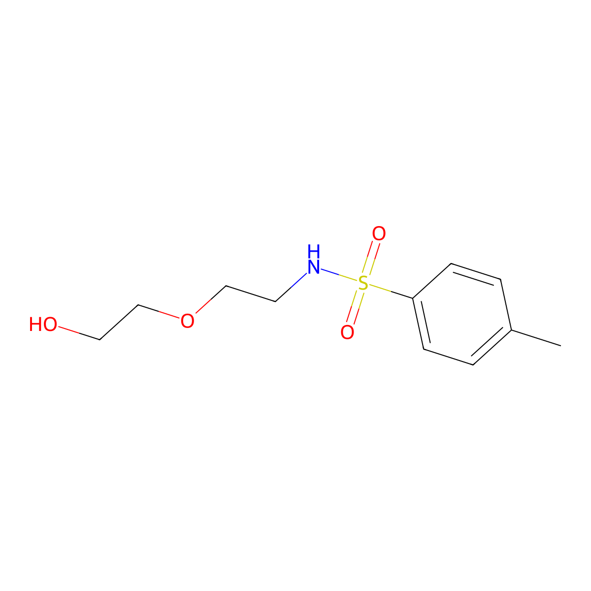 N-(2-(2-hydroxyethoxy)ethyl)-4-methylbenzenesulfonamide molecular structure, CAS 783-88-0