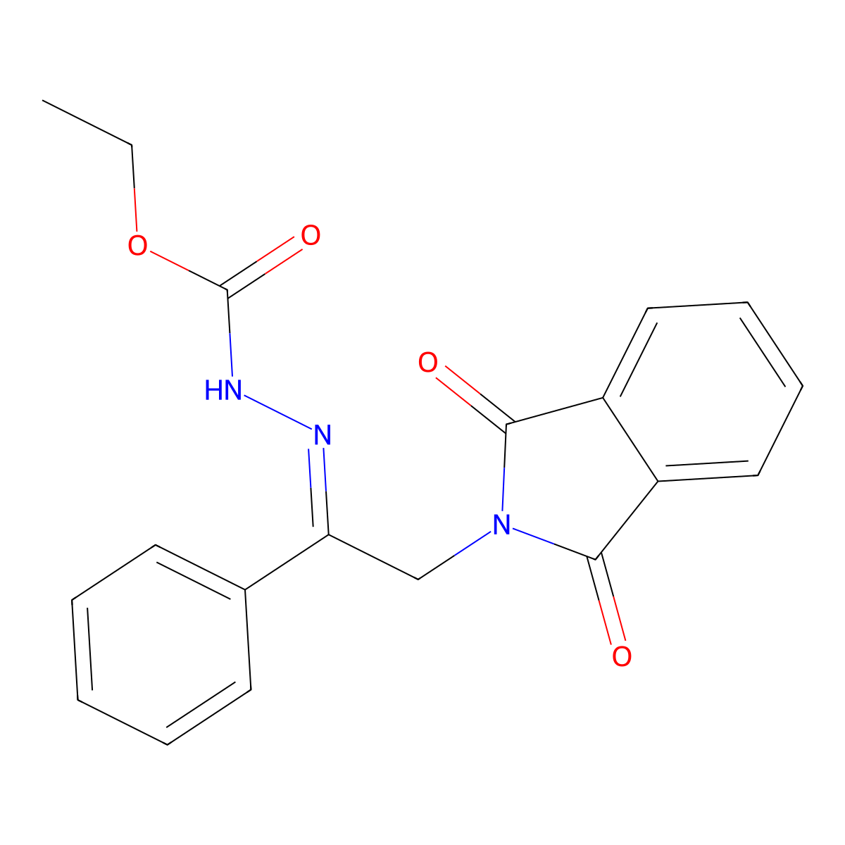 Hydrazinecarboxylic acid, [2-(1,3-dihydro-1,3-dioxo-2H-isoindol-2-yl)-1-phenylethylidene]-, ethyl ester (9CI) molecular structure, CAS 78301-70-9