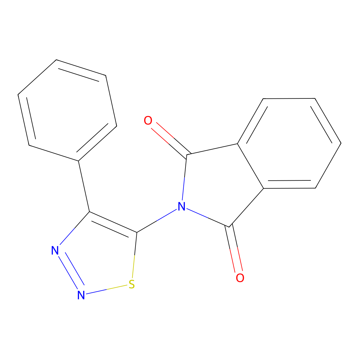 2-(4-Phenyl-1,2,3-thiadiazol-5-yl)isoindoline-1,3-dione molecular structure, CAS 78301-71-0