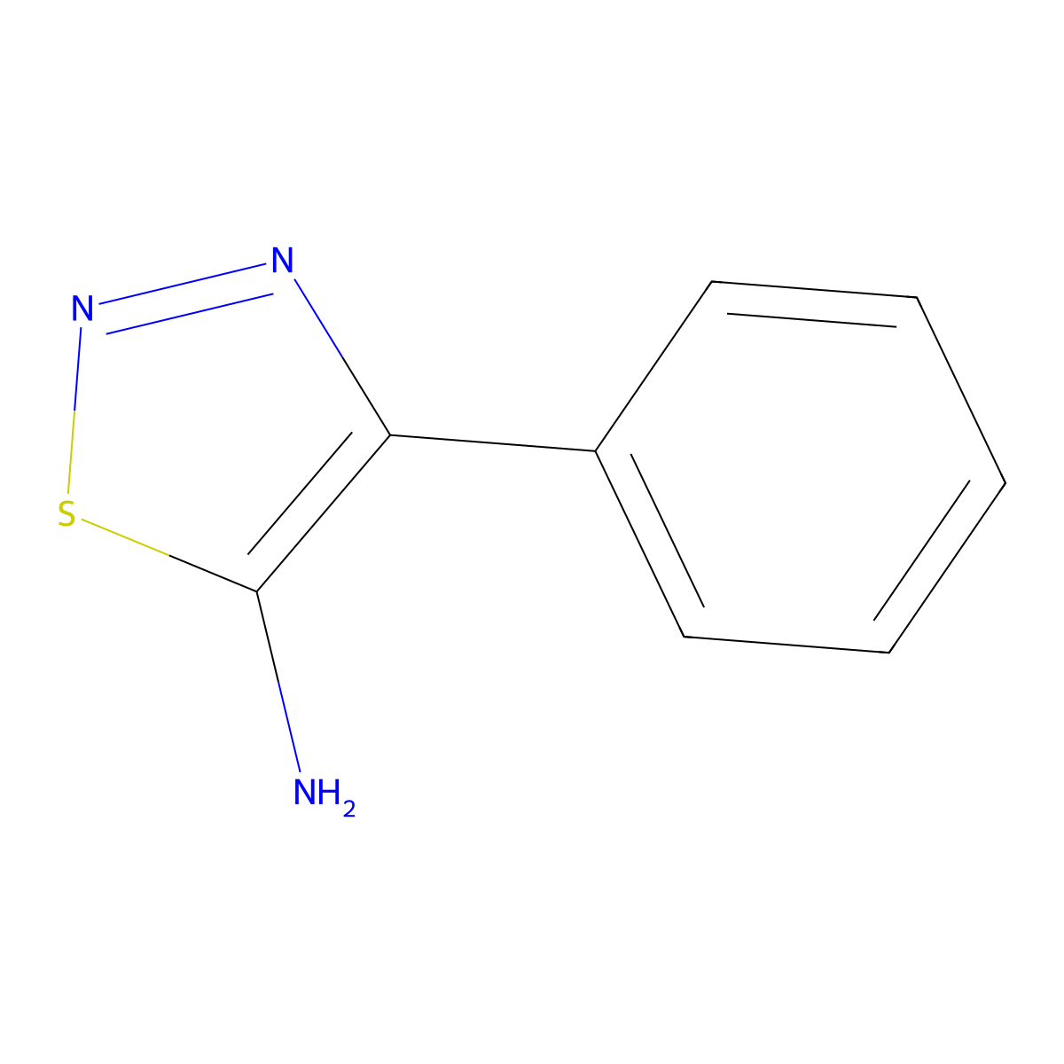 4-Phenyl-[1,2,3]thiadiazol-5-ylamine molecular structure, CAS 78301-72-1