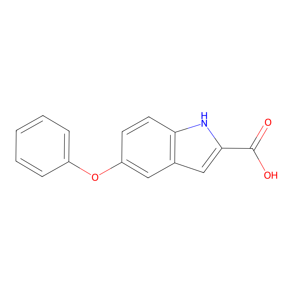 5-phenoxy-1H-indole-2-carboxylic acid molecular structure, CAS 78304-52-6