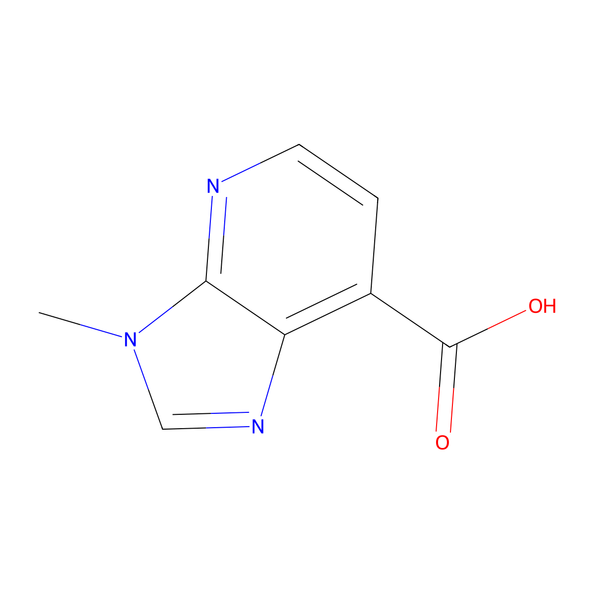 3-methyl-3H-imidazo(4,5-b)pyridine-7-carboxylic acid molecular structure, CAS 78316-22-0