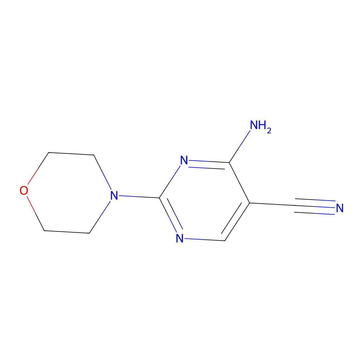 4-Amino-2-(4-morpholinyl)-5-pyrimidinecarbonitrile molecular structure, CAS 78318-43-1