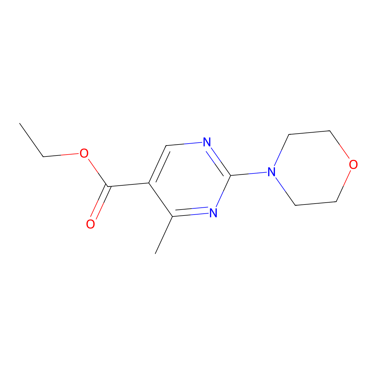 Ethyl 4-methyl-2-morpholinopyrimidine-5-carboxylate molecular structure, CAS 78318-44-2