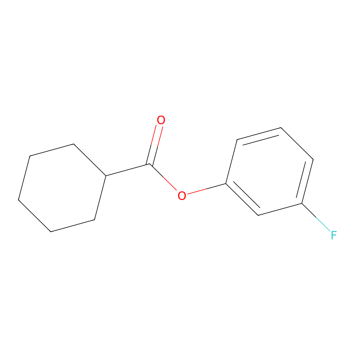 3-Fluorophenyl cyclohexanecarboxylate molecular structure, CAS 78322-89-1