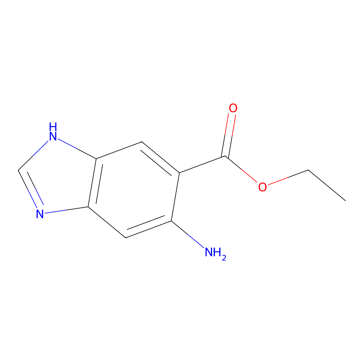 Ethyl 6-amino-1H-1,3-benzodiazole-5-carboxylate molecular structure, CAS 783248-93-1