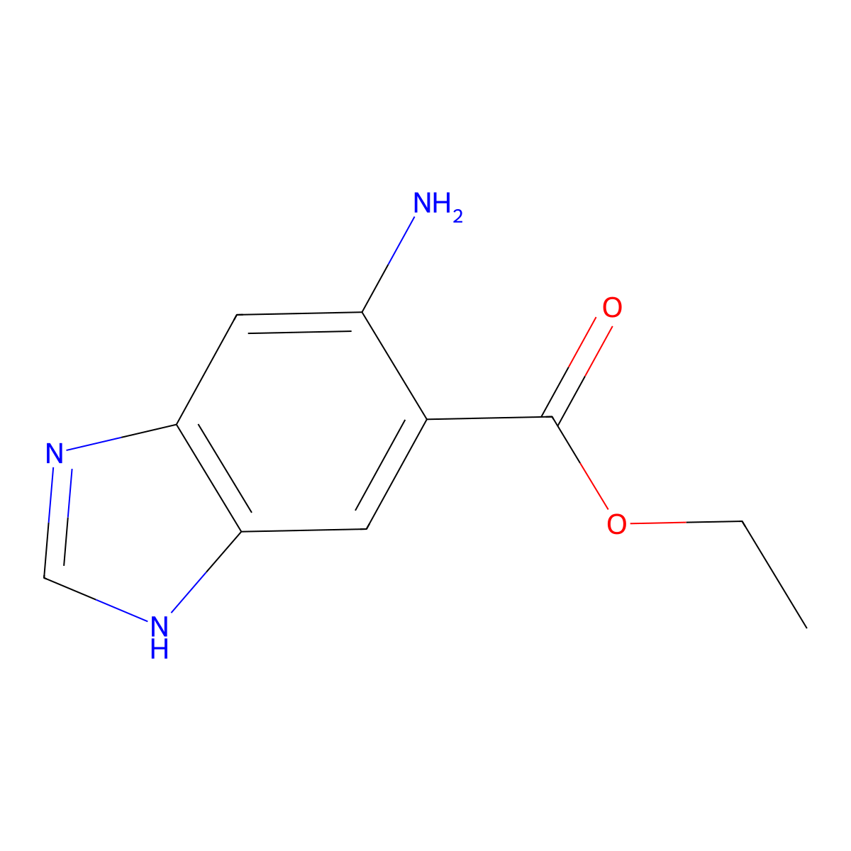 Ethyl 6-amino-1H-1,3-benzodiazole-5-carboxylate molecular structure, CAS 783248-93-1