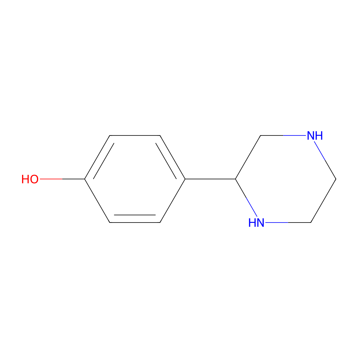 4-(Piperazin-2-yl)phenol molecular structure, CAS 783251-37-6