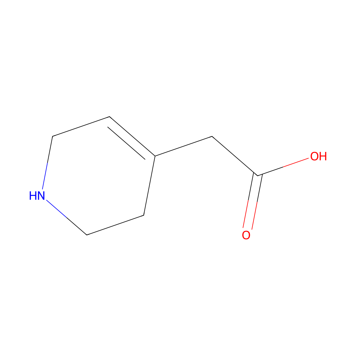 2-(1,2,3,6-Tetrahydropyridin-4-yl)acetic acid molecular structure, CAS 783259-14-3