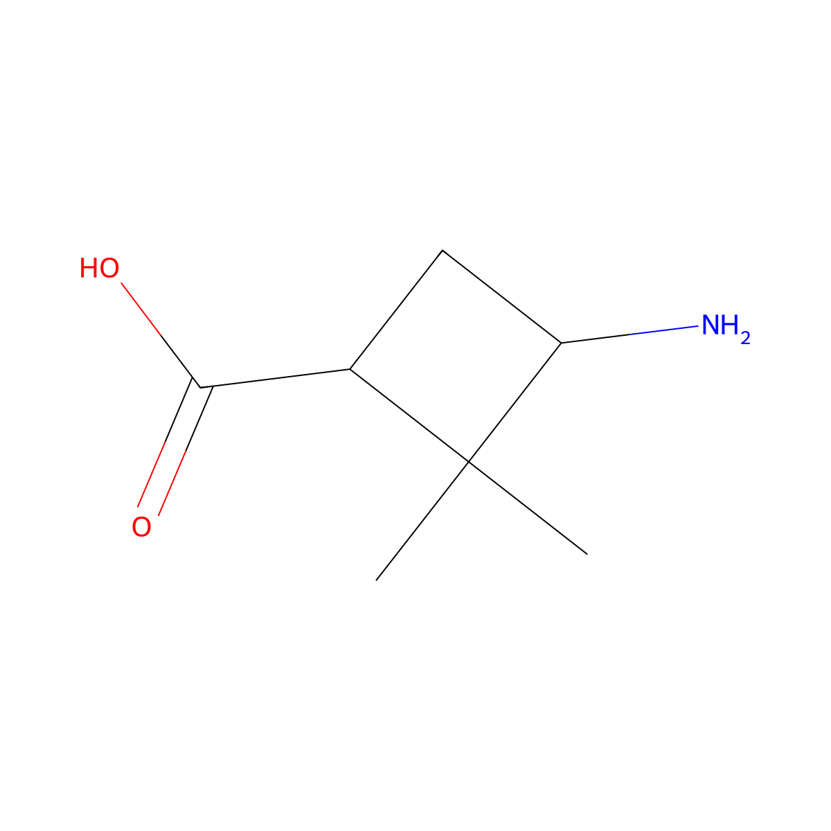 3-Amino-2,2-dimethylcyclobutanecarboxylic acid molecular structure, CAS 783260-98-0