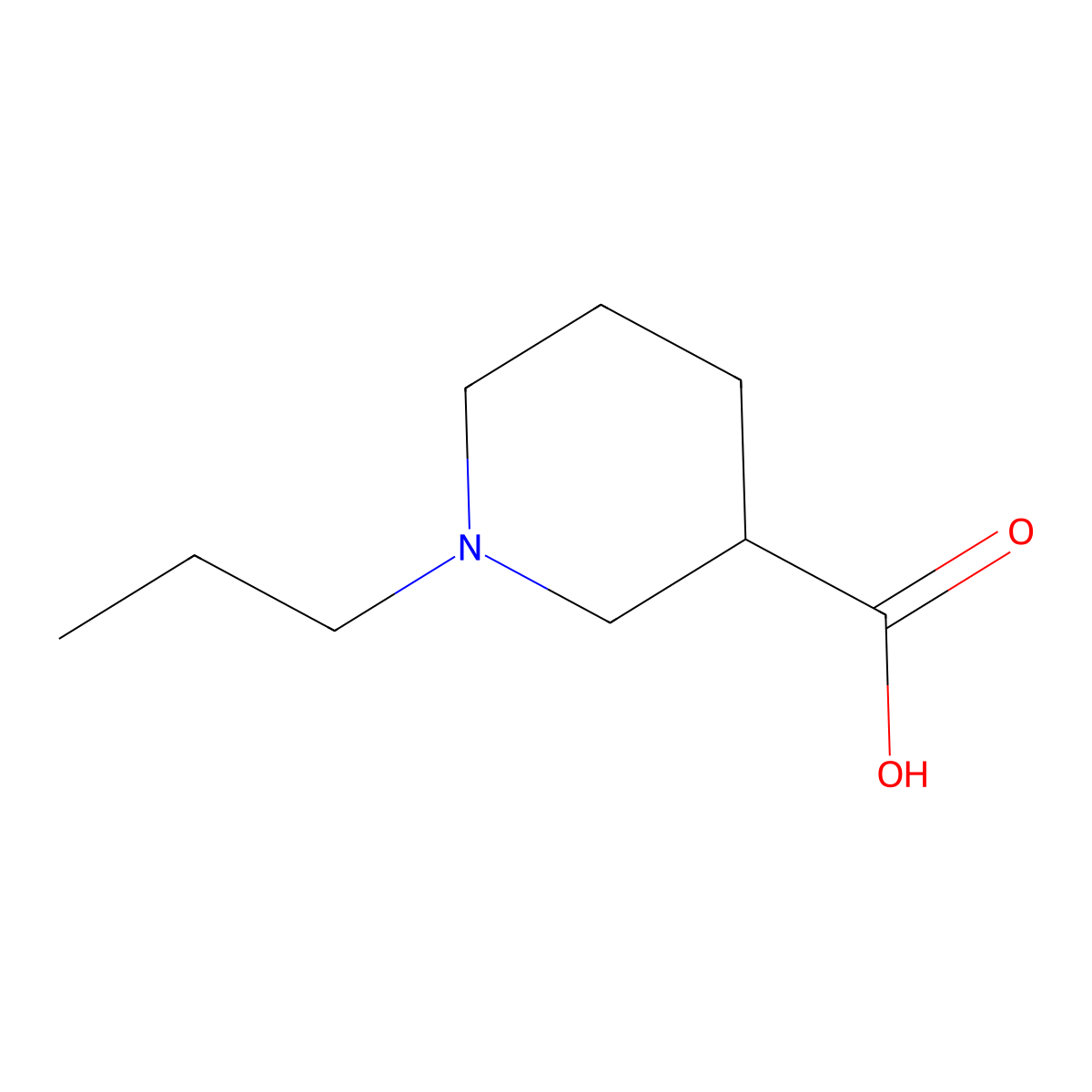 1-Propylpiperidine-3-carboxylic acid molecular structure, CAS 783265-23-6