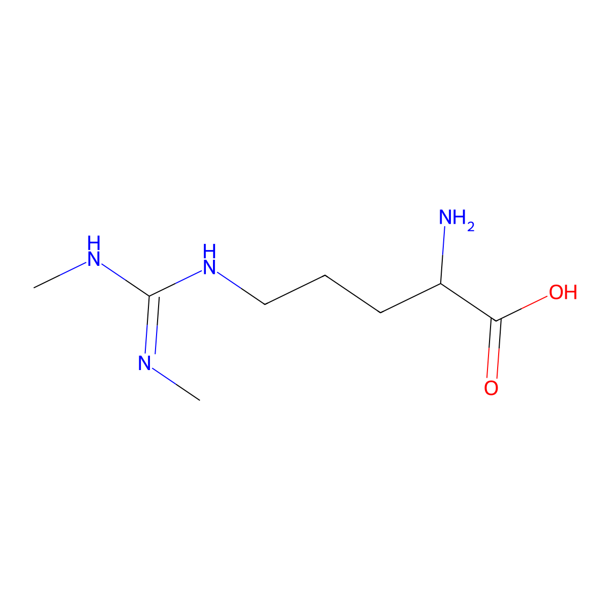 (R)-2-Amino-5-((bis(methylamino)methylene)amino)pentanoic acid molecular structure, CAS 783265-75-8