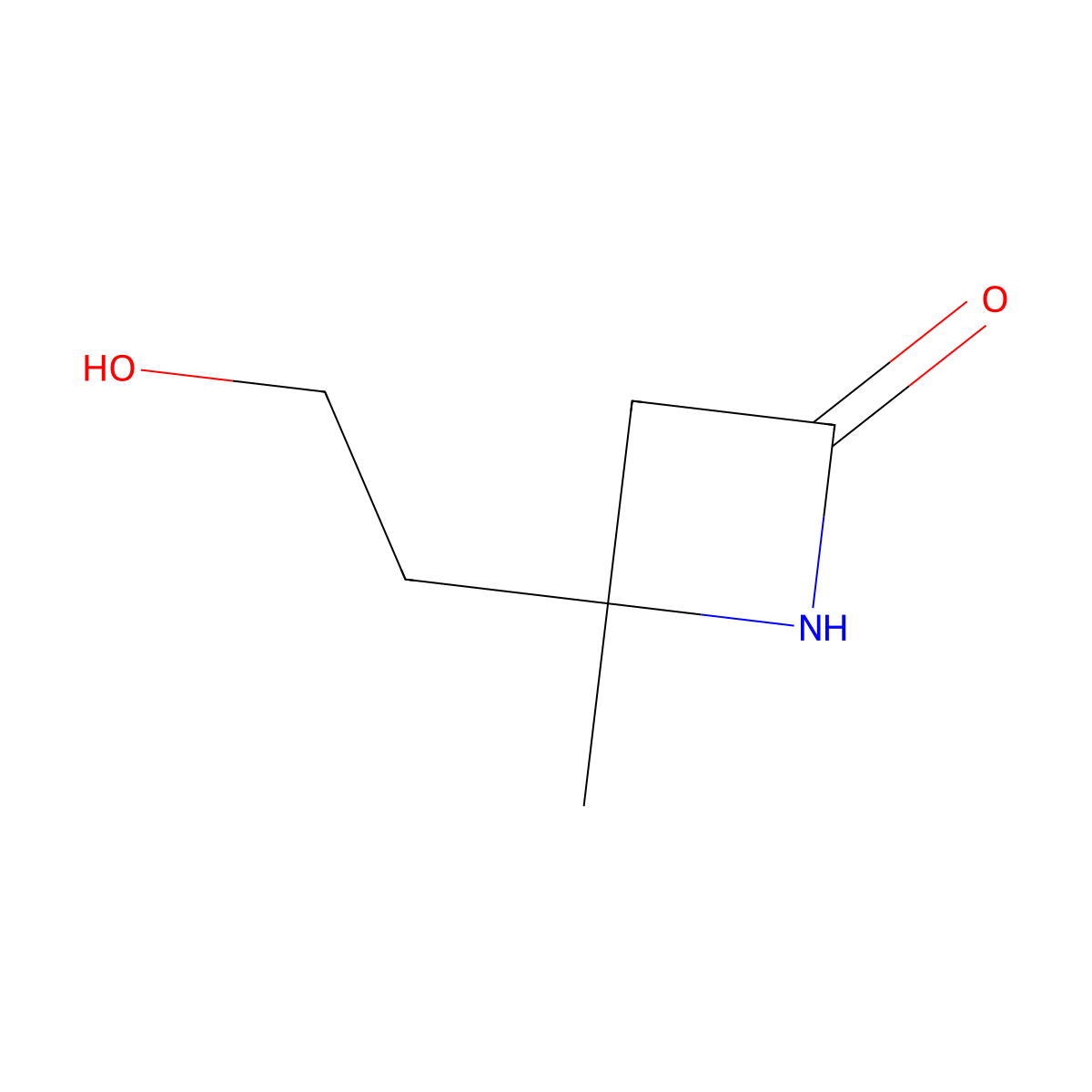 4-(2-Hydroxyethyl)-4-methylazetidin-2-one molecular structure, CAS 78327-51-2
