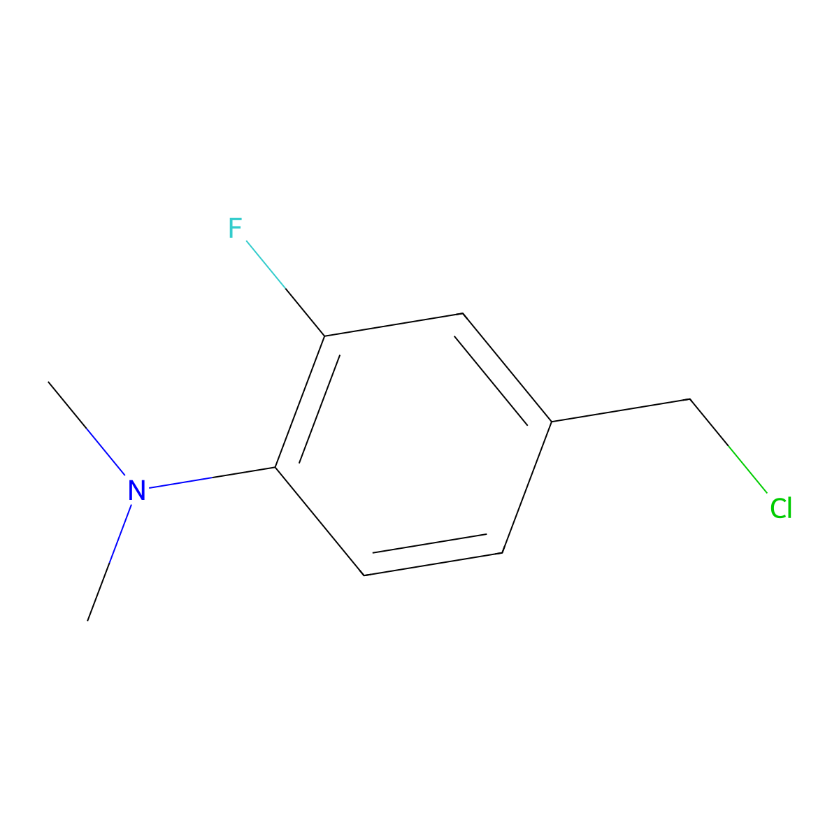 4-(chloromethyl)-2-fluoro-N,N-dimethylaniline molecular structure, CAS 783279-38-9