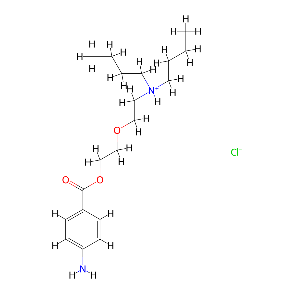 Benzoic acid, p-amino-, 2-(2-(dibutylamino)ethoxy)ethyl ester, hydrochloride molecular structure, CAS 78329-77-8