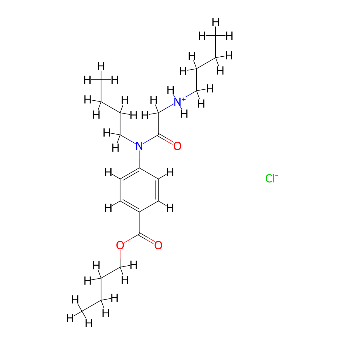 Benzoic acid, p-(N-butyl-2-(butylamino)acetamido)-, butyl ester, hydrochloride molecular structure, CAS 78329-87-0