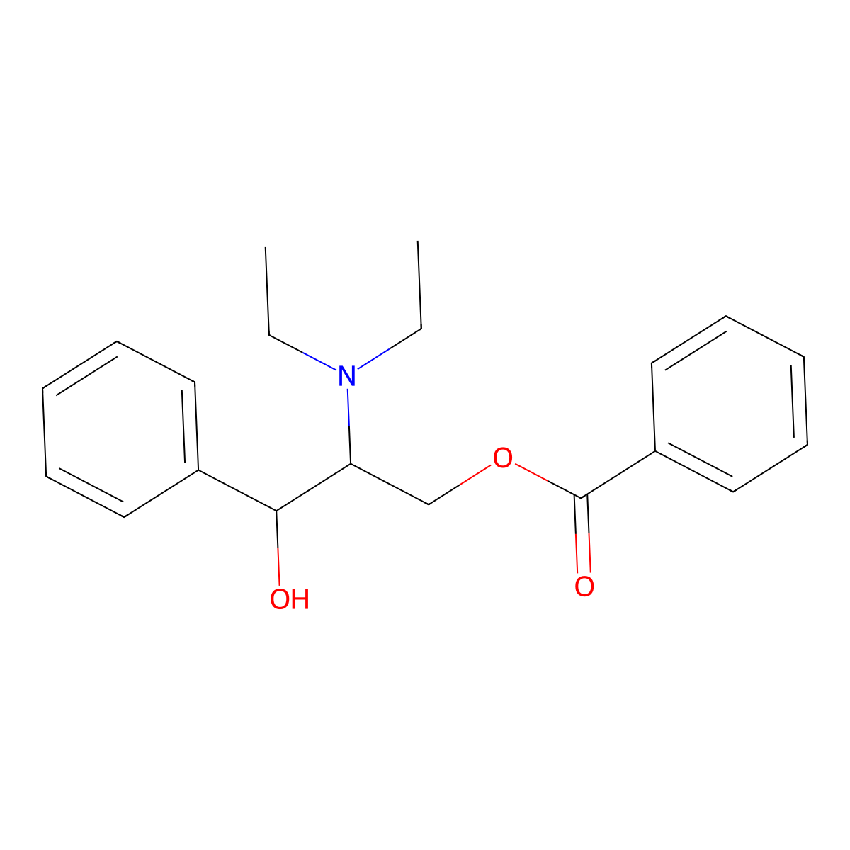 2-(Diethylamino)-3-hydroxy-3-phenylpropyl benzoate molecular structure, CAS 78329-95-0