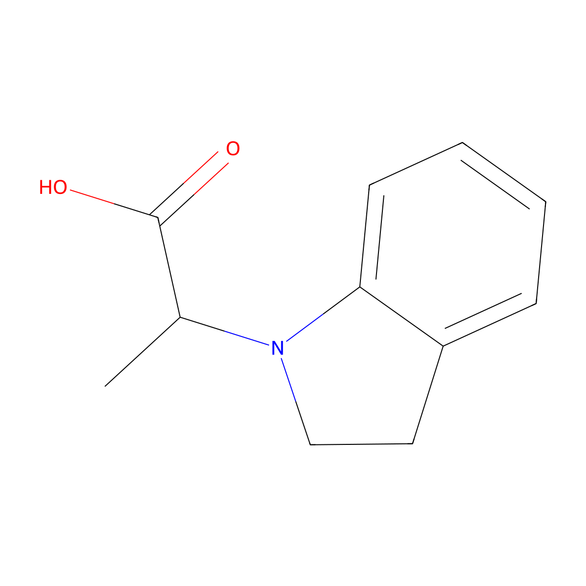 2-(2,3-dihydro-1H-indol-1-yl)propanoic acid molecular structure, CAS 783290-14-2