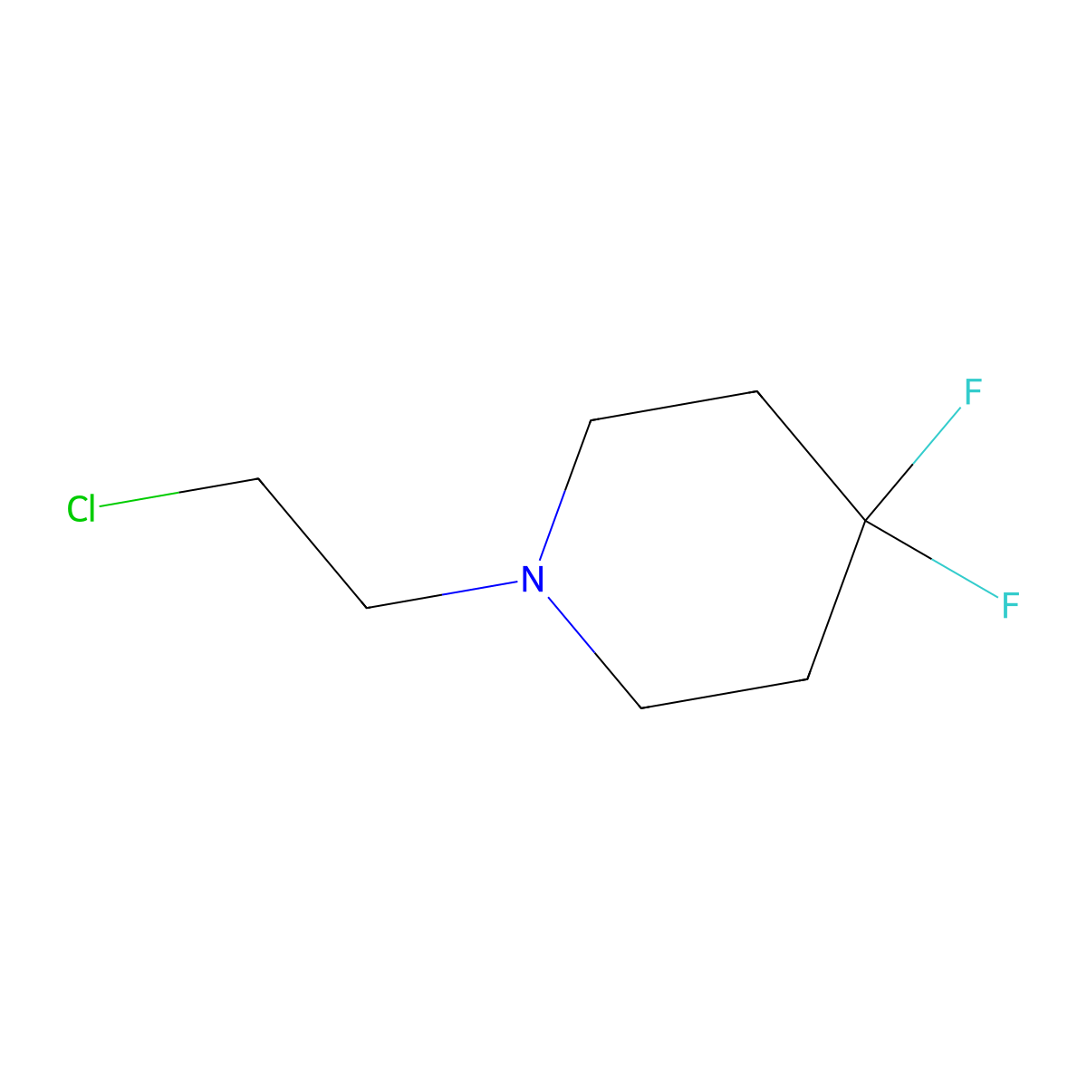 1-(2-Chloroethyl)-4,4-difluoropiperidine molecular structure, CAS 783292-61-5