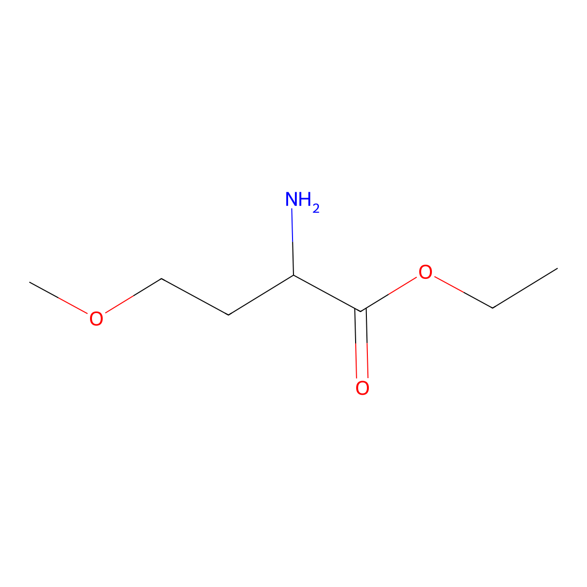 Ethyl 2-amino-4-methoxybutanoate molecular structure, CAS 783294-32-6