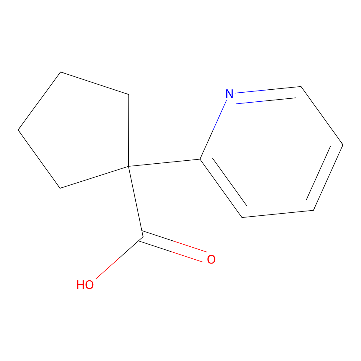 1-Pyridin-2-yl-cyclopentanecarboxylic acid molecular structure, CAS 783297-14-3