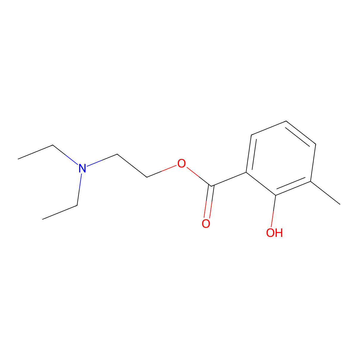 Benzoic acid, 2-hydroxy-3-methyl-, 2-(diethylamino)ethyl ester molecular structure, CAS 78330-01-5
