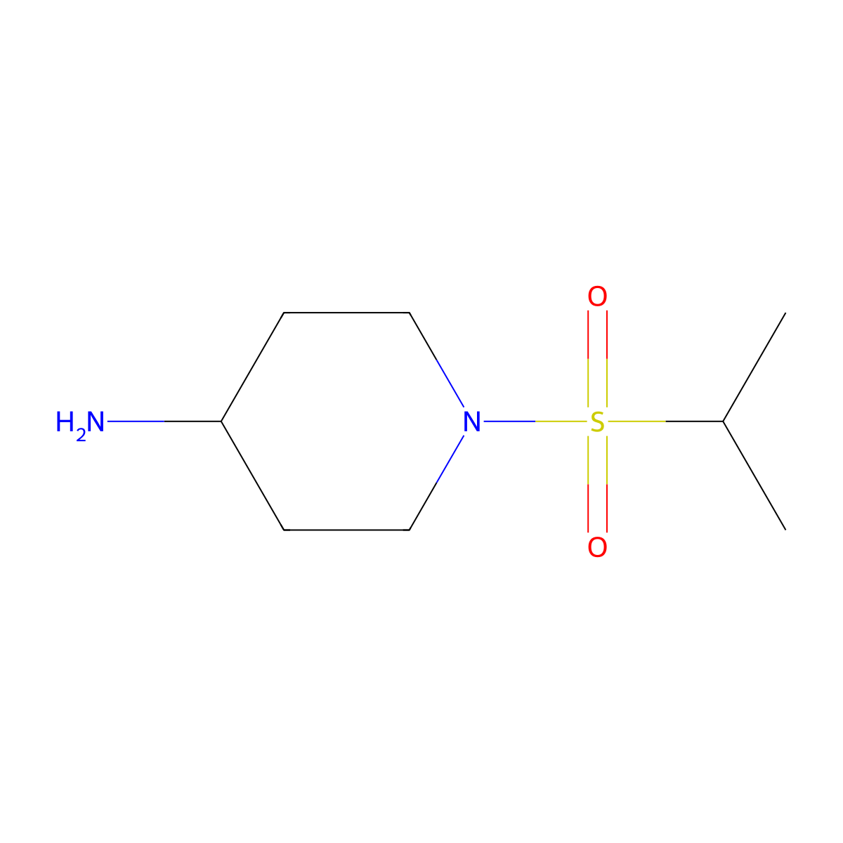 1-(Propane-2-sulfonyl)piperidin-4-amine molecular structure, CAS 783300-21-0