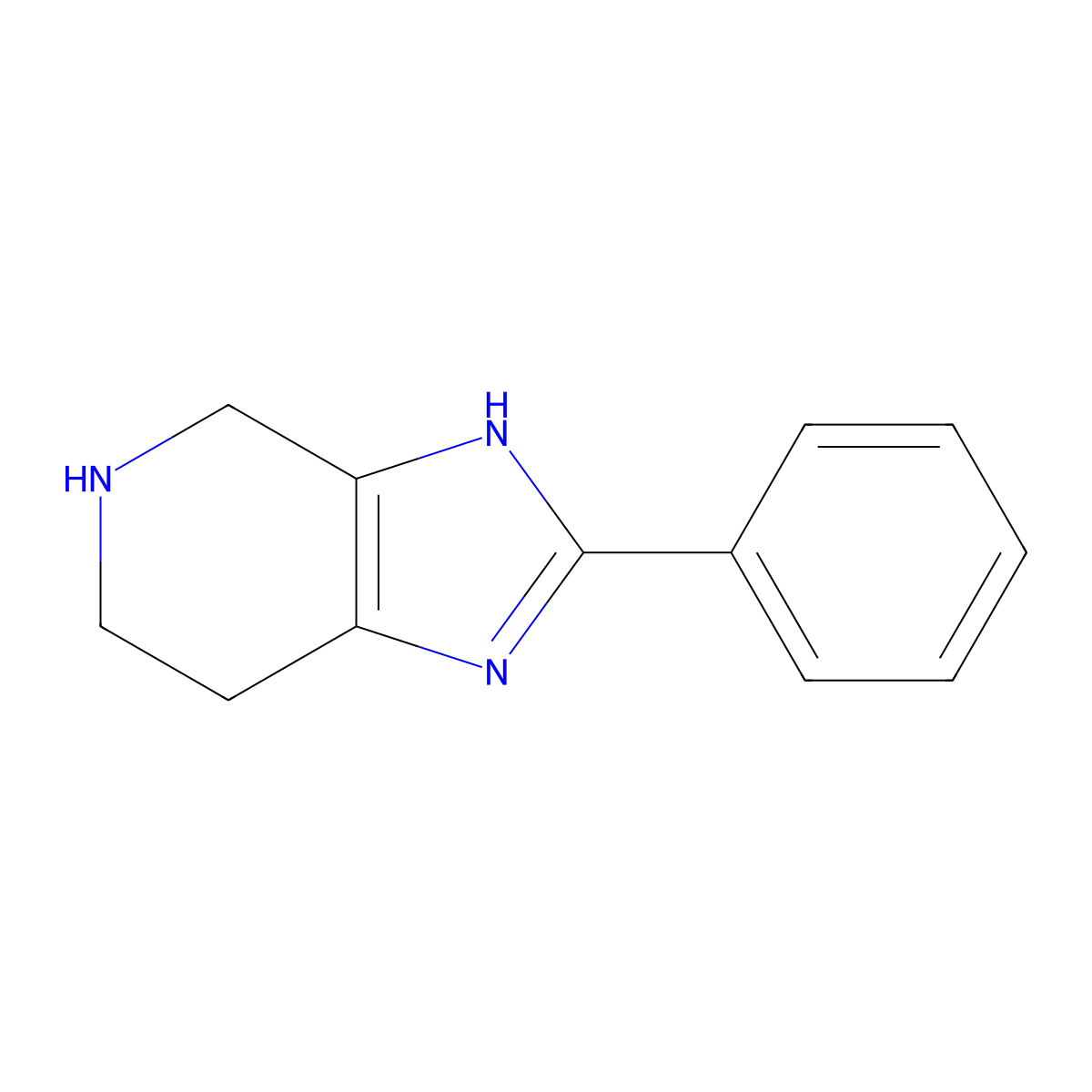 2-Phenyl-4,5,6,7-tetrahydro-3H-imidazo[4,5-C]pyridine molecular structure, CAS 783300-26-5