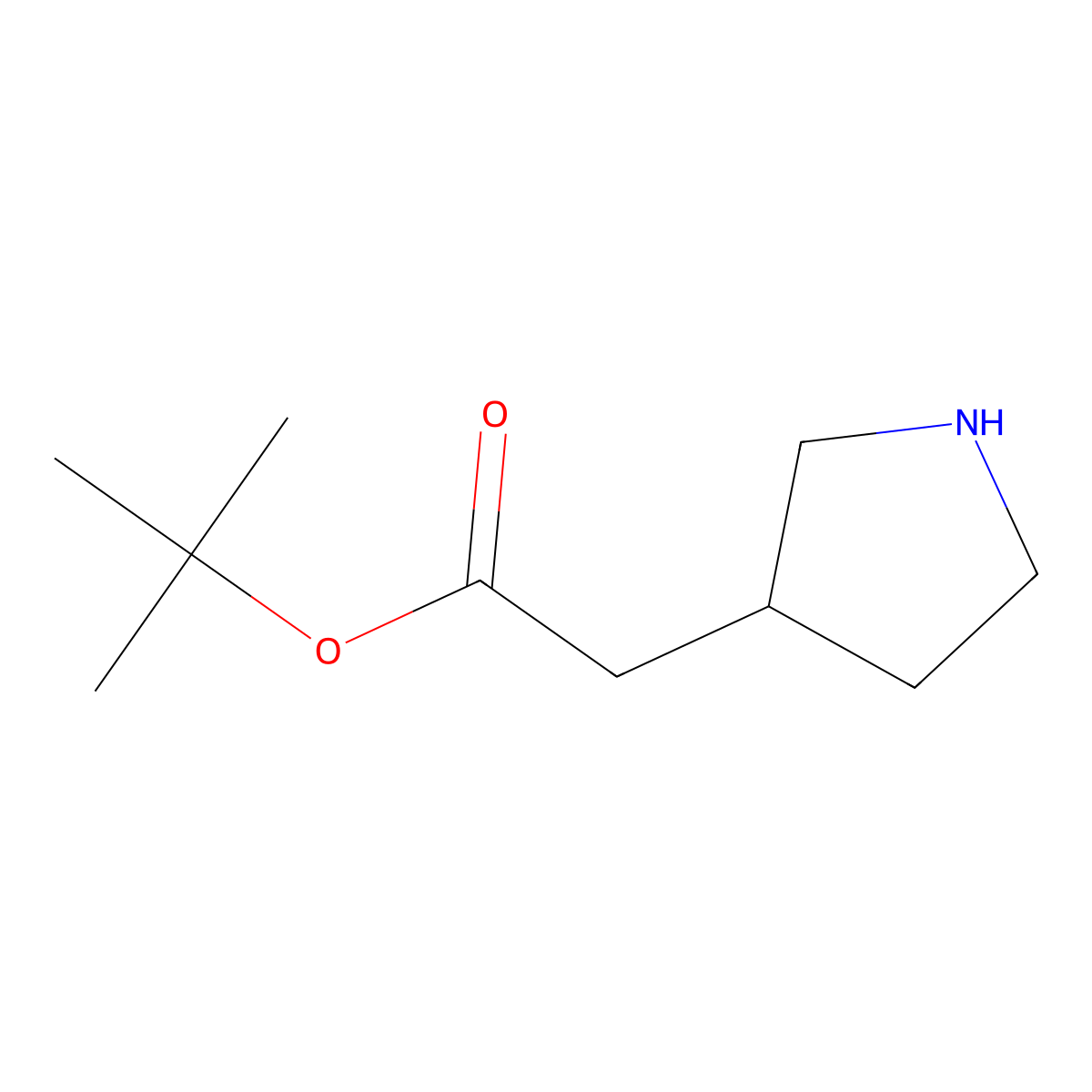 Pyrrolidin-3-YL-acetic acid tert-butyl ester molecular structure, CAS 783301-96-2