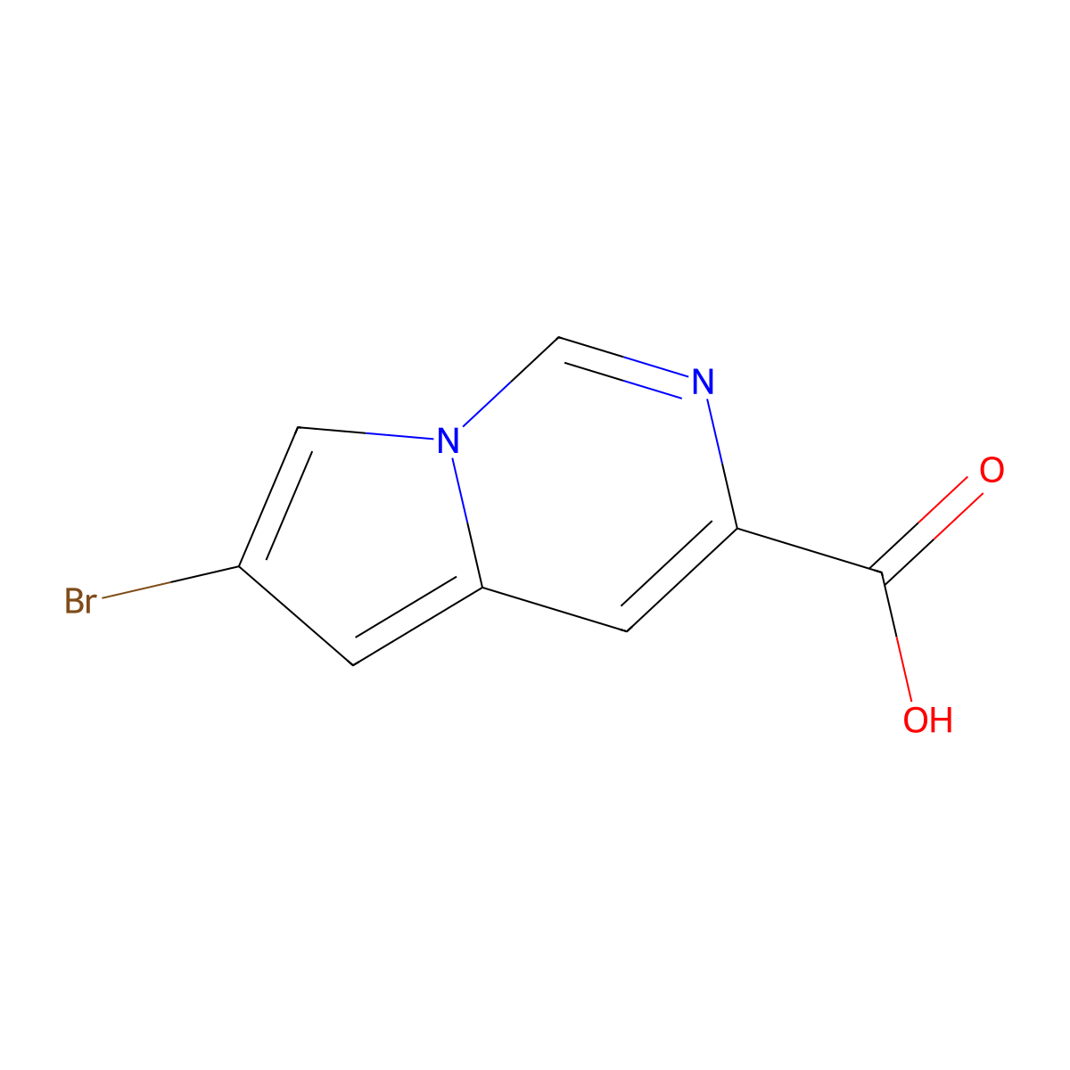 6-Bromopyrrolo[1,2-c]pyrimidine-3-carboxylic acid molecular structure, CAS 783302-18-1