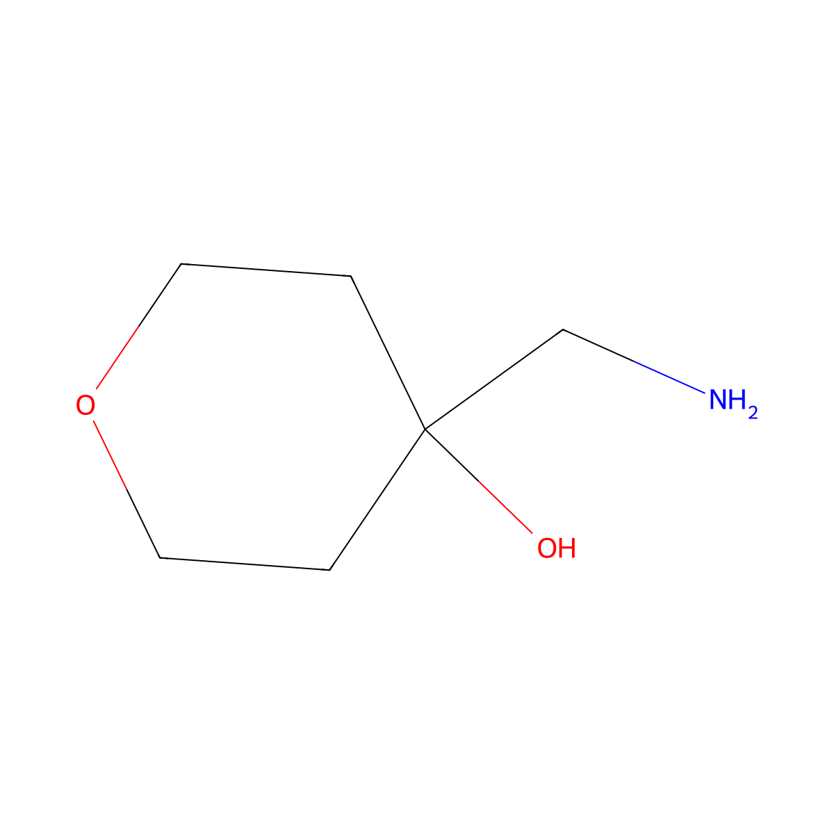 4-(Aminomethyl)oxan-4-ol molecular structure, CAS 783303-73-1