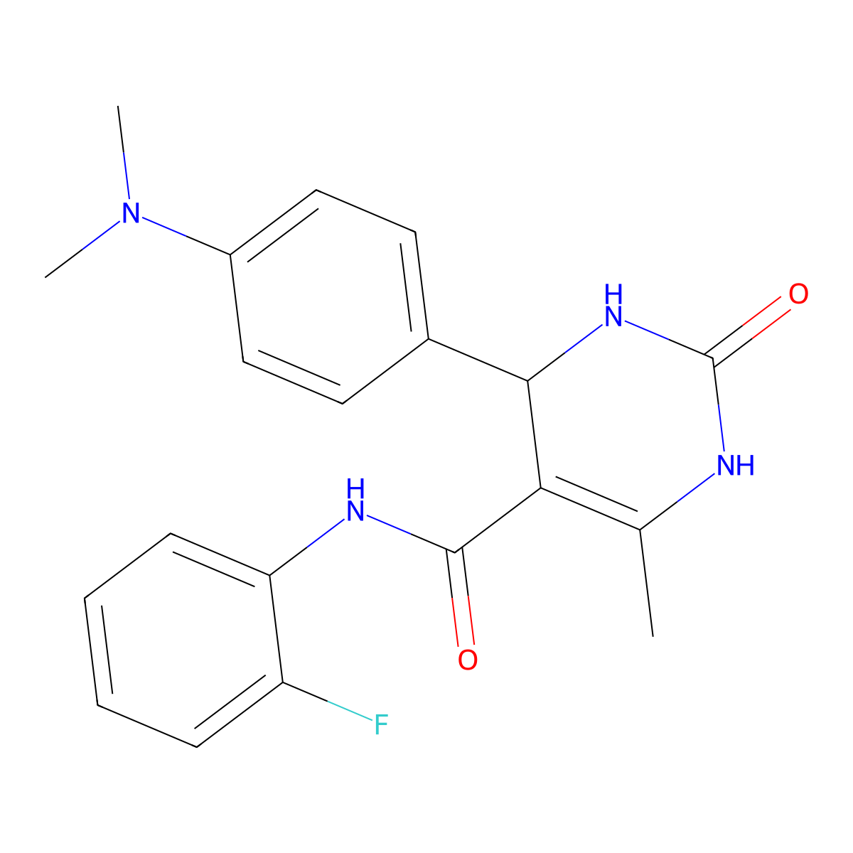 4-[4-(dimethylamino)phenyl]-N-(2-fluorophenyl)-6-methyl-2-oxo-1,2,3,4-tetrahydropyrimidine-5-carboxamide molecular structure, CAS 783307-30-2