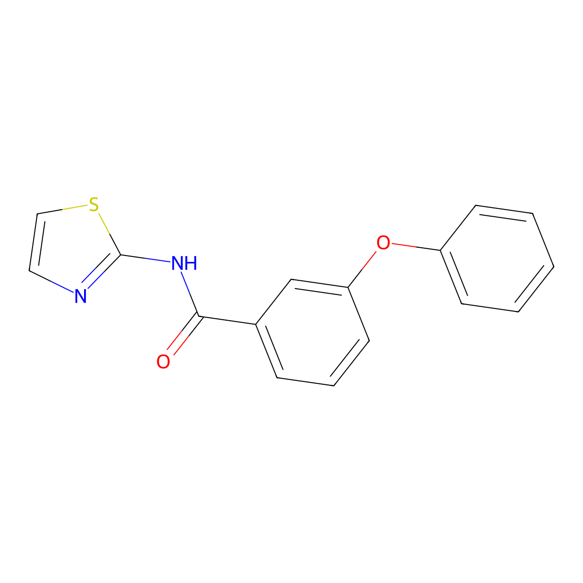 3-phenoxy-N-(1,3-thiazol-2-yl)benzamide molecular structure, CAS 783307-73-3