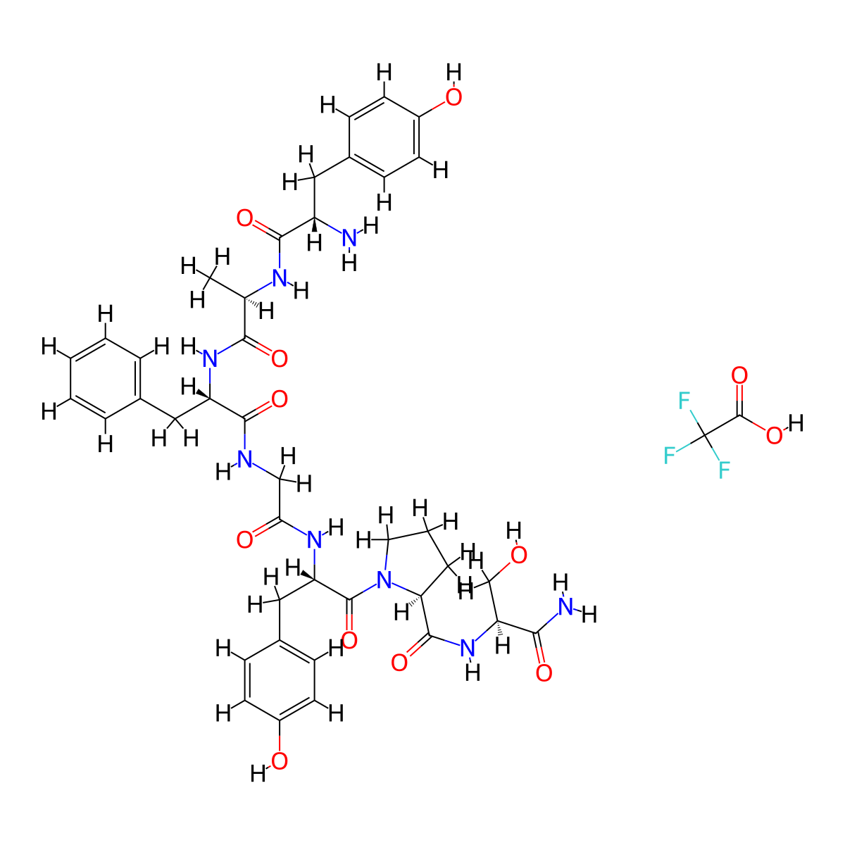 Dermorphin Trifluoroacetic Acid Salt molecular structure, CAS 78331-26-7
