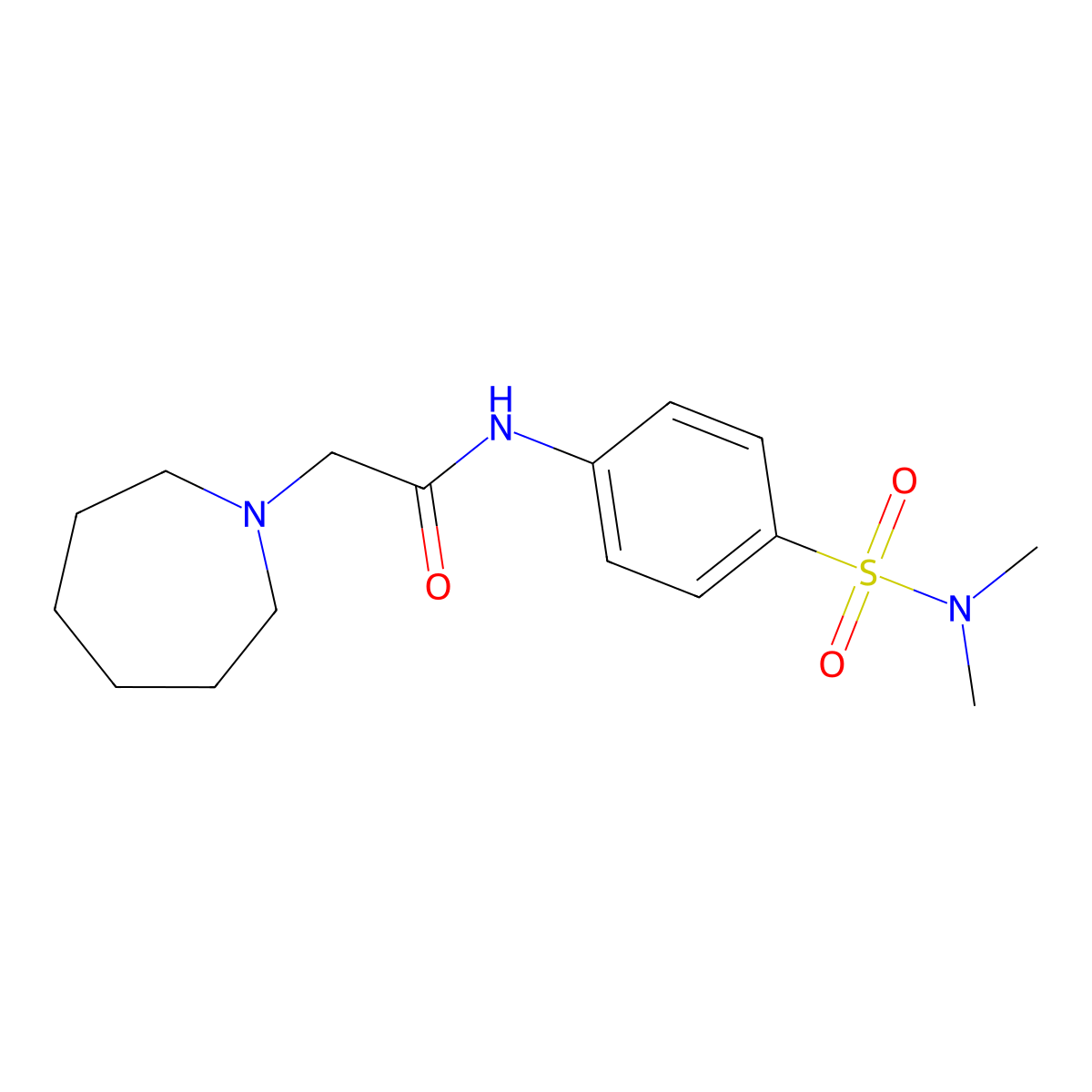 2-(1-azepanyl)-N-[4-(dimethylsulfamoyl)phenyl]acetamide molecular structure, CAS 783316-17-6