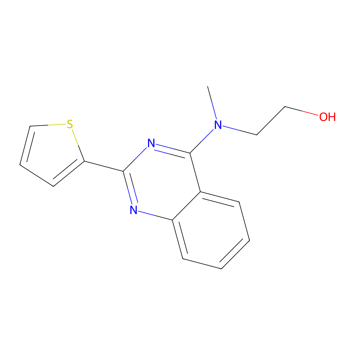 2-{Methyl[2-(thiophen-2-yl)quinazolin-4-yl]amino}ethan-1-ol molecular structure, CAS 783317-42-0