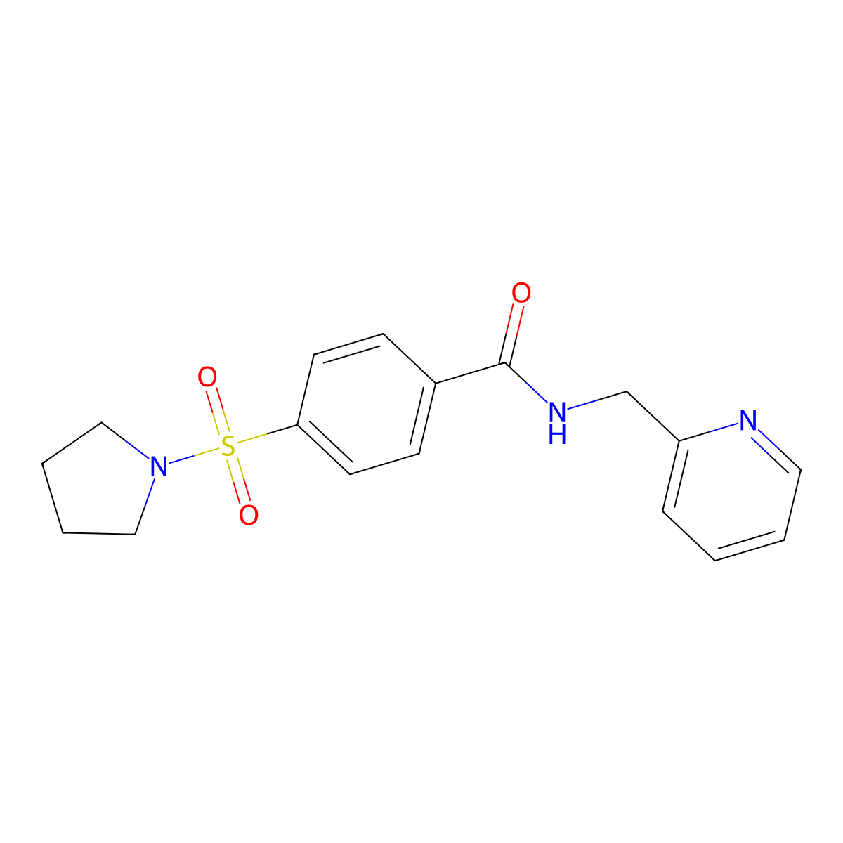 N-(pyridin-2-ylmethyl)-4-pyrrolidin-1-ylsulfonylbenzamide molecular structure, CAS 783318-70-7
