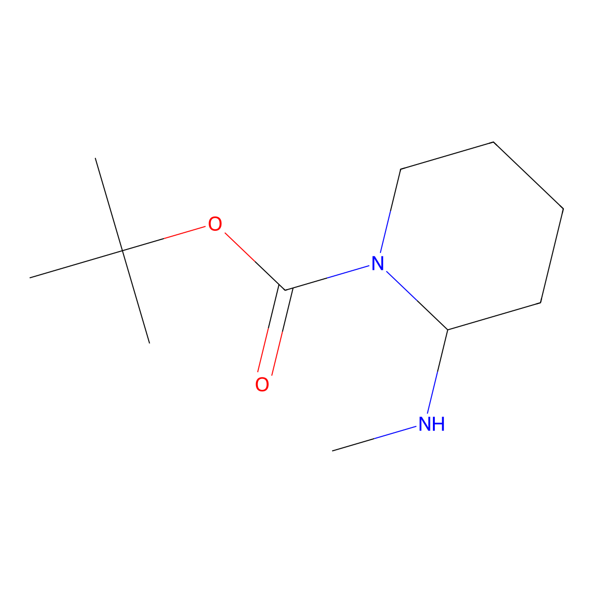 tert-Butyl 2-(methylamino)piperidine-1-carboxylate molecular structure, CAS 783325-29-1