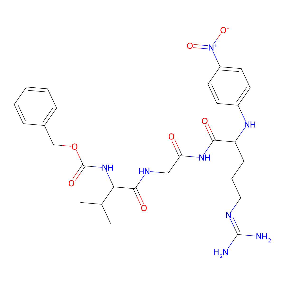 Carbobenzoxyvalyl-glycyl-arginine-4-nitroanilide molecular structure, CAS 78333-16-1
