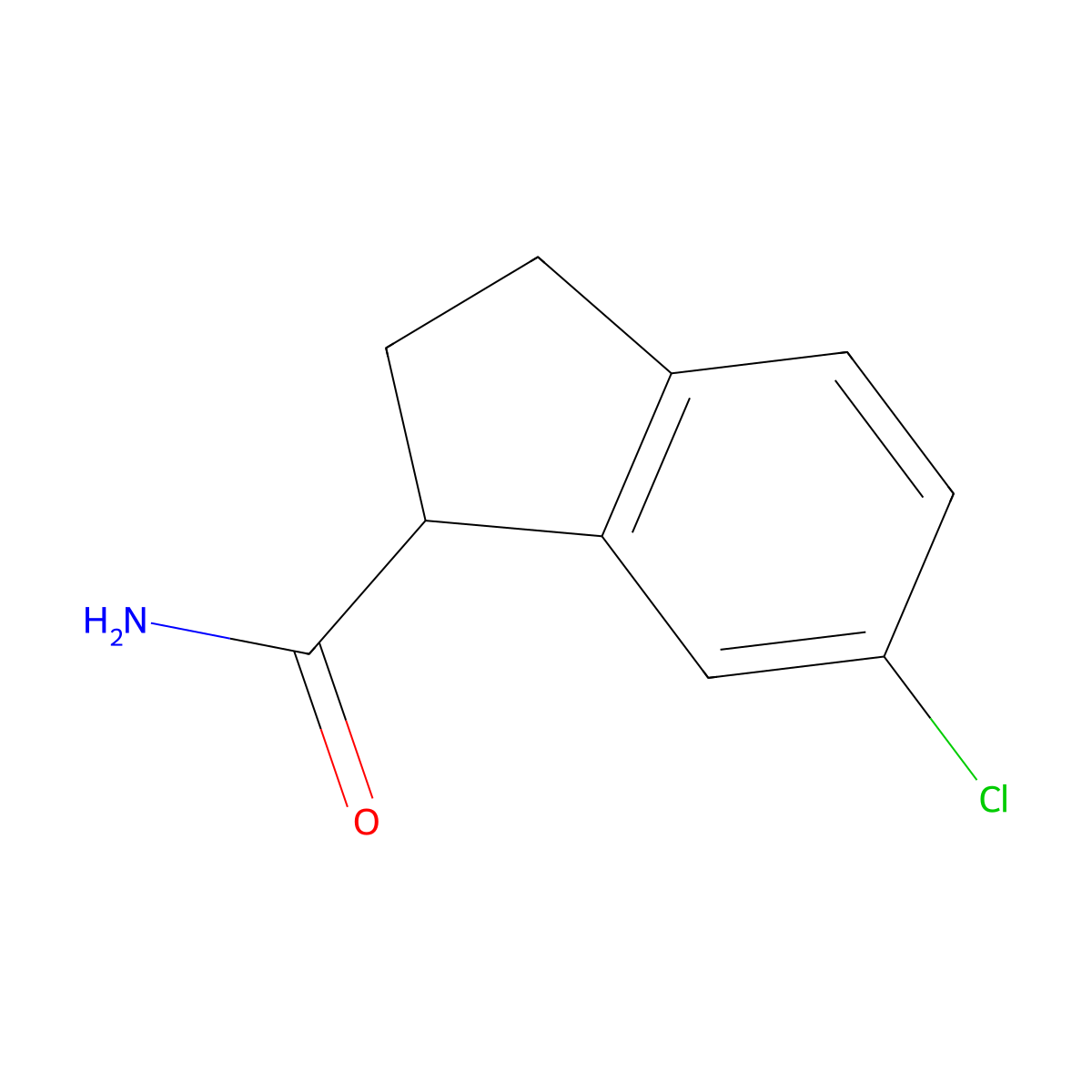 6-Chloro-2,3-dihydro-1H-indene-1-carboxamide molecular structure, CAS 783335-49-9