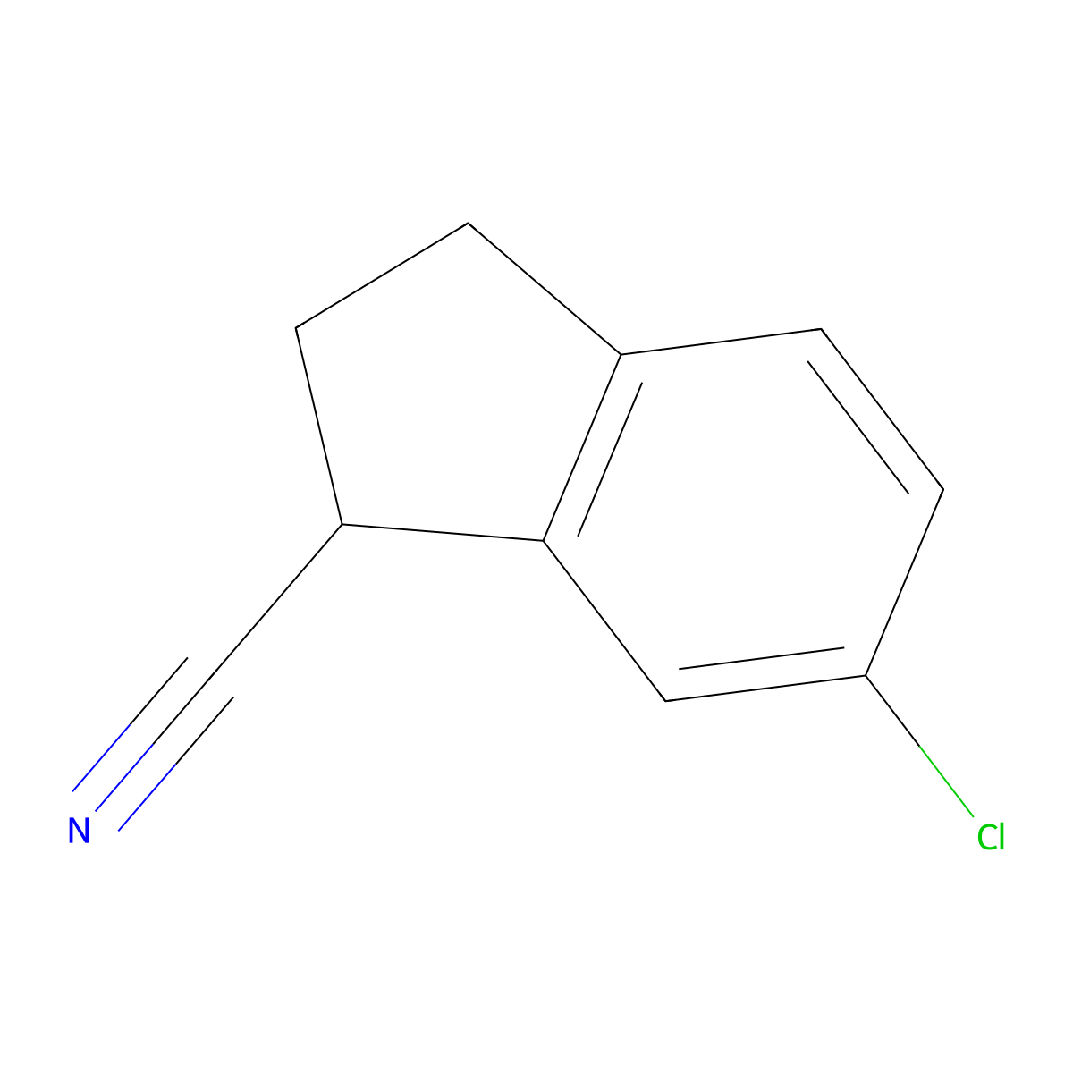 6-Chloro-2,3-dihydro-1H-indene-1-carbonitrile molecular structure, CAS 783335-50-2