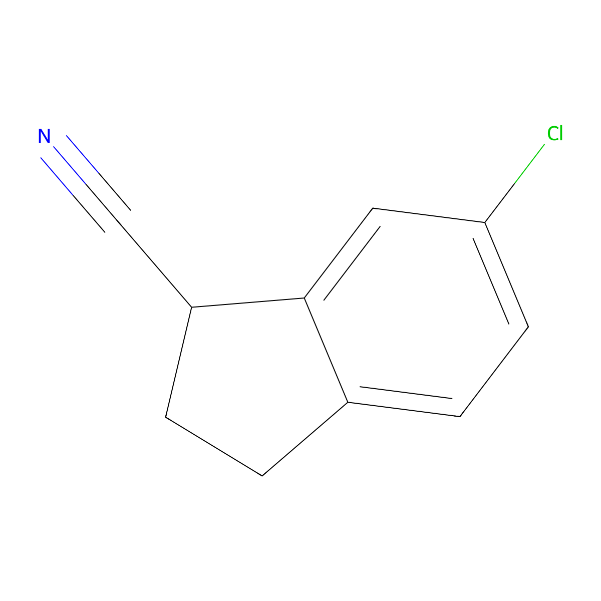 6-Chloro-2,3-dihydro-1H-indene-1-carbonitrile molecular structure, CAS 783335-50-2
