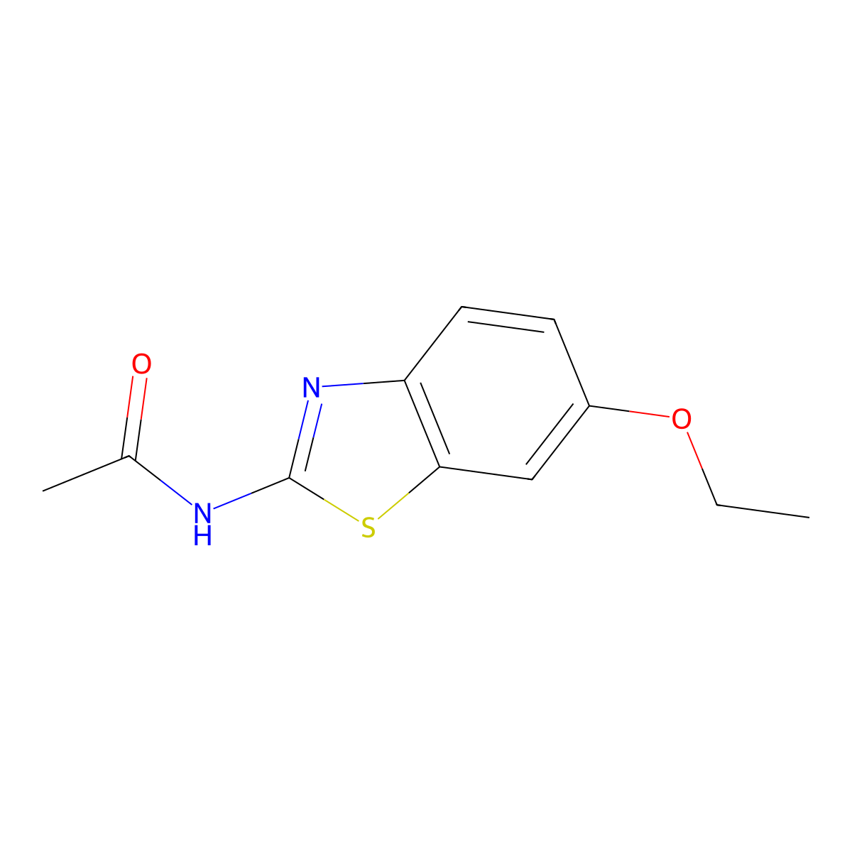 N-(6-ethoxy-1,3-benzothiazol-2-yl)acetamide molecular structure, CAS 78334-48-2