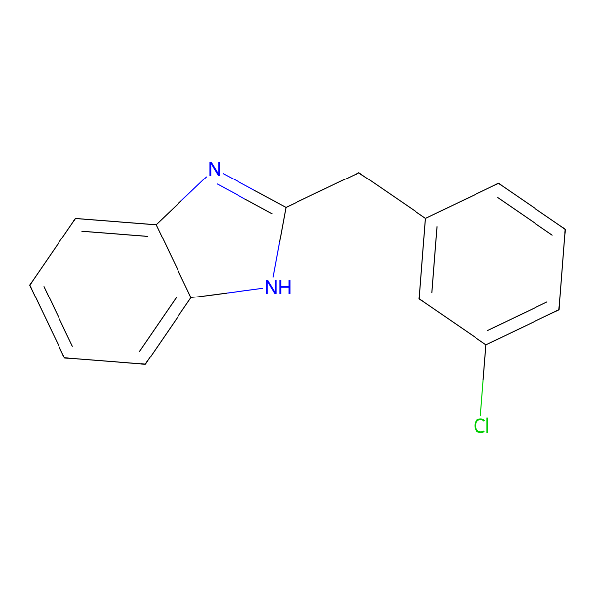 2-[(3-chlorophenyl)methyl]-1H-1,3-benzodiazole molecular structure, CAS 783340-96-5