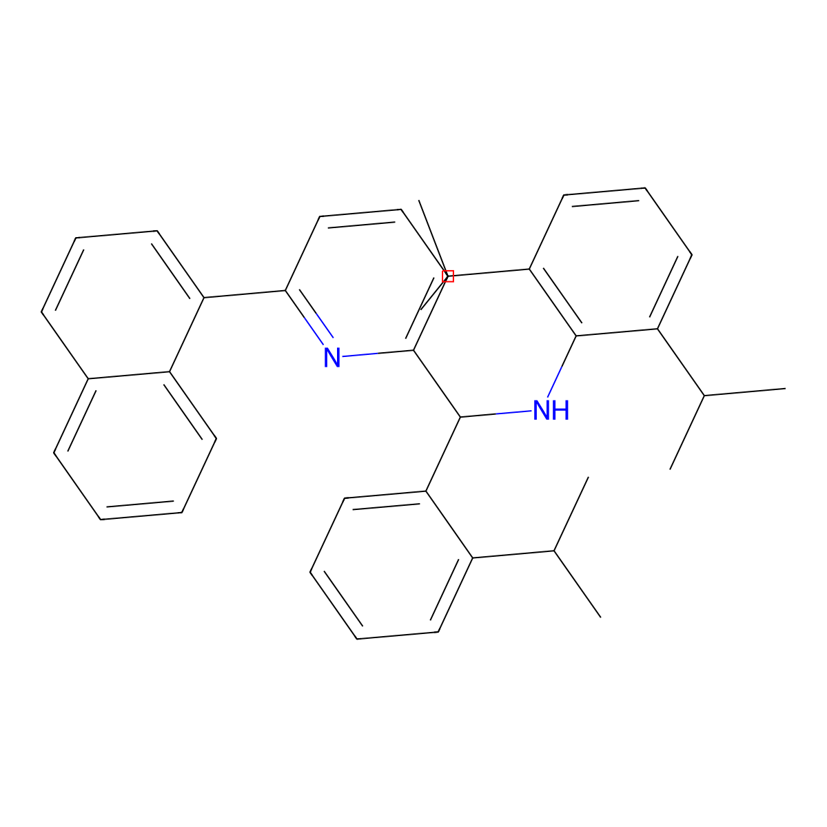 2,6-Diisopropyl-N-((2-isopropylphenyl)(6-(naphthalen-1-yl)pyridin-2-yl)methyl)aniline molecular structure, CAS 783341-93-5