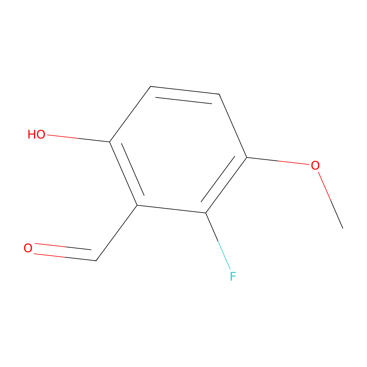 2-Fluoro-6-hydroxy-3-methoxybenzaldehyde molecular structure, CAS 783342-35-8